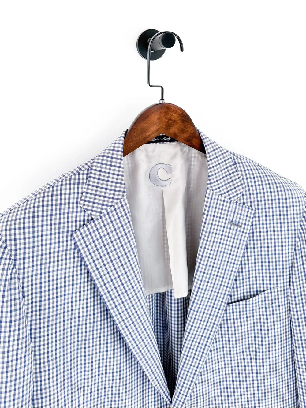 NEW Caruso Classic Men's Italian Wool Blue Check Blazer Sport Coat 46L